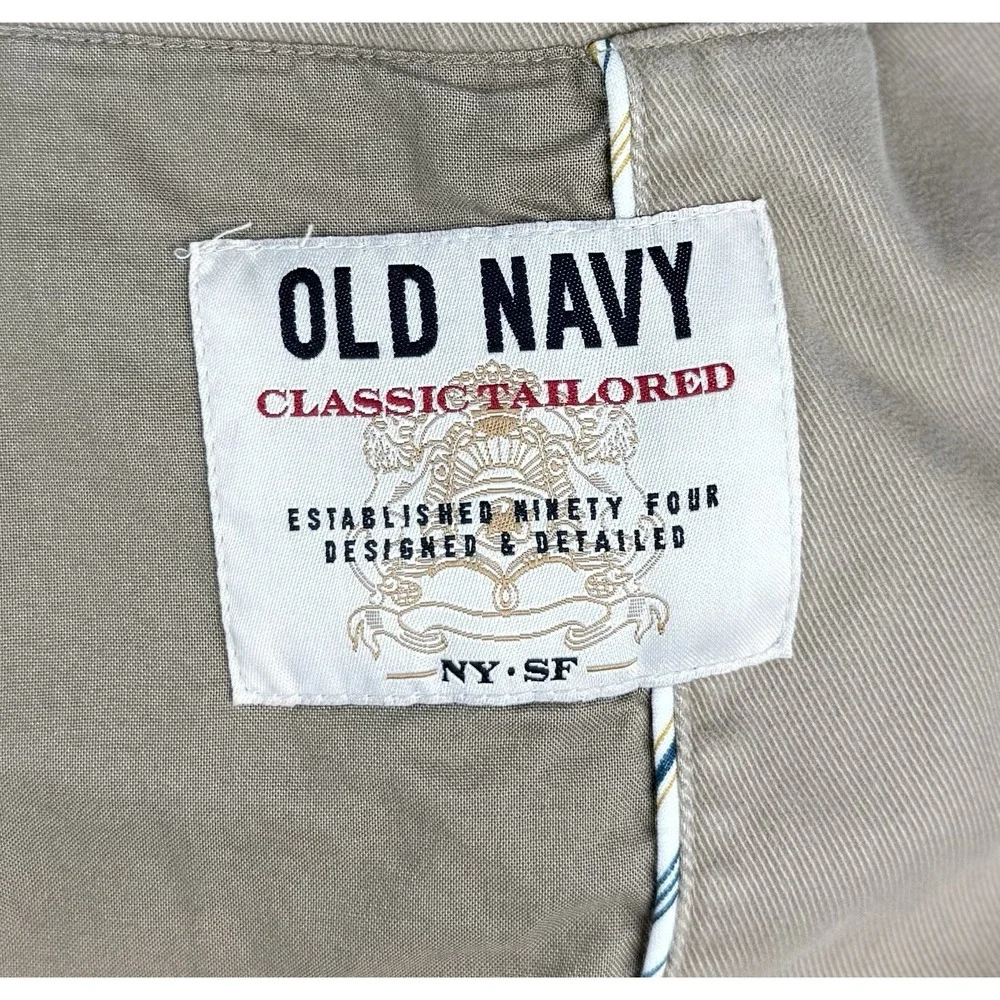 Old Navy Classic Tailored Men's XL Khaki Cotton Sport Coat Blazer 3 Button